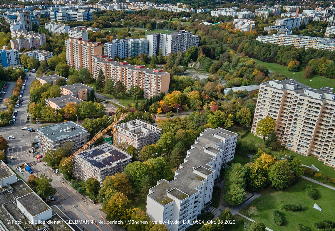 08.10.2020 - Aufstockungsbaustelle Oskar-Maria-Graf-Ring in Neuperlach